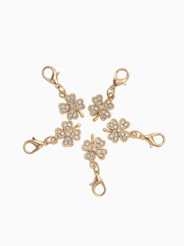 Шарм для браслета на карабине &laquo;Клевер&raquo;, золоте