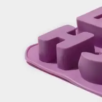 Форма для шоколада Доляна &laquo;Алфавит для бенто-тортов&raquo;, силикон, 36.6&times;26.6&times;2 см, 33 ячейки (3.5&times;3 см), сиреневая