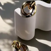 Серьги металл &laquo;Тренд&raquo;, кольца, цвет золото с серебром