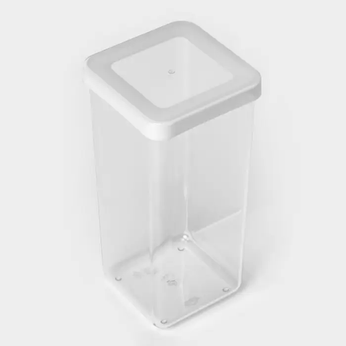 Банка для хранения сыпучих продуктов IDEA &laquo;Степ&raquo;, 1.4 л, 10&times;21 см, пластик, крышка белая