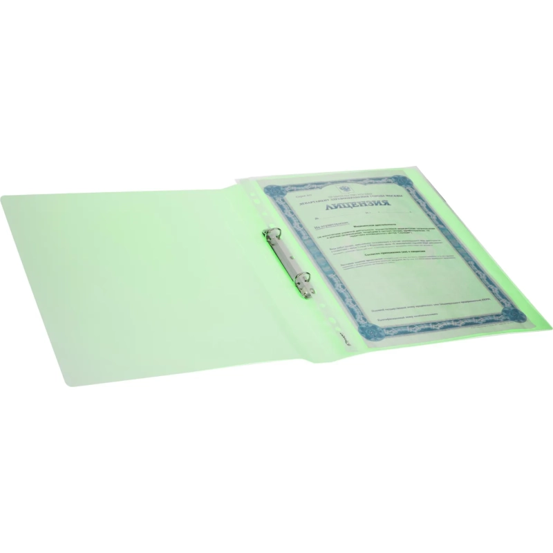 Папка на 2-х кольцах Attache Neon А4 18мм, плотность 500мкм, салатовый