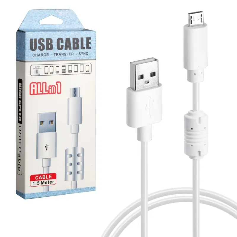 *Кабель USB на MicroUSB 1m для передачи данных ISA белый *Кабель USB на MicroUSB 1m для передачи данных ISA белый