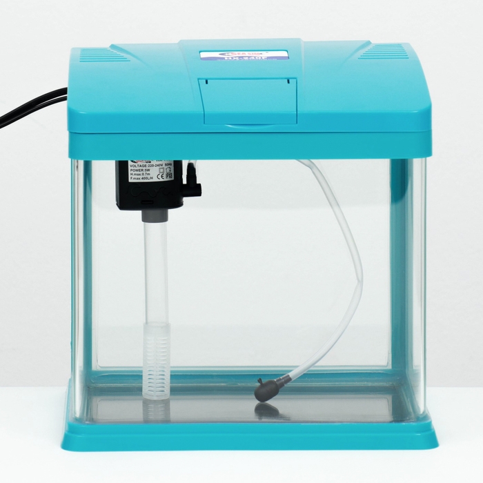 Аквариум SeaStar HX-240F в комплекте: LED-лампа, фильтр, 10 л, голубой Аквариум SeaStar HX-240F в комплекте: LED-лампа, фильтр, 10 л, голубой