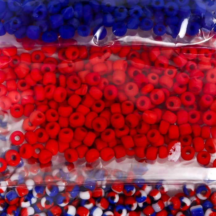 Бисер круглый 6/0  Бисер круглый 6/0 "Россия" 4 цвета х 20 гр 20х8х0,7 см