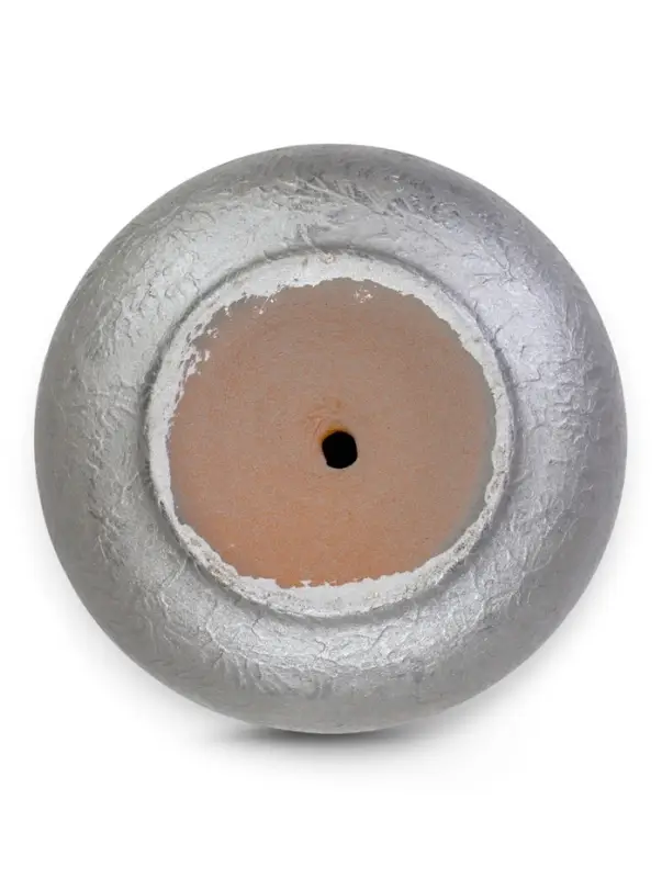 Горшок цветочный с поддоном 1,6 л, d15/h13 см серый керамика, "Перл" (М)