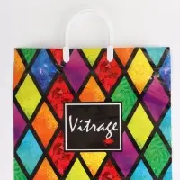 Пакет "Витраж, полиэтиленовый, пластиковая ручка 37х35 см 90 мкм Пакет "Витраж, полиэтиленовый, пластиковая ручка 37х35 см 90 мкм