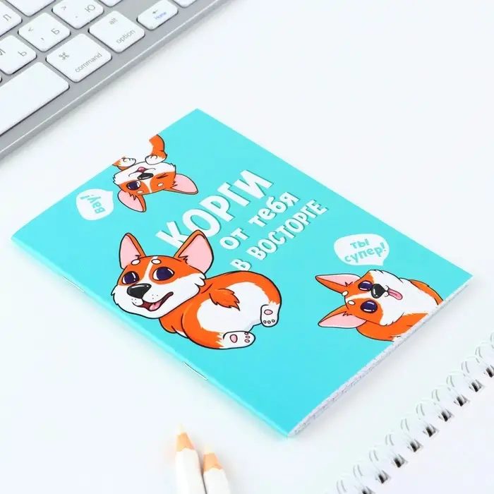 Блокнот А6, 24 листа, в клетку «Корги» Блокнот А6, 24 листа, в клетку «Корги»