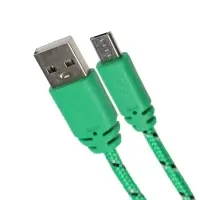 Кабель Luazon, microUSB - USB, 1 А, 0.9 м, оплётка нейлон, зелёный