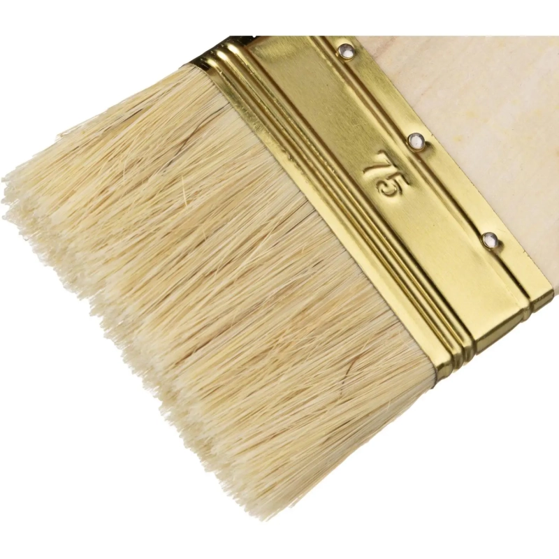 Кисть плоская ЗУБР УНИВЕРСАЛ-ОПТИМА, светлая щетина, 75мм