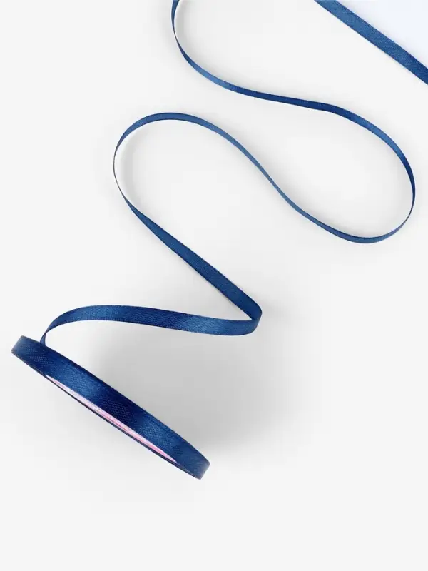 Лента атласная, 6 мм, 23±1 м, синяя №120
