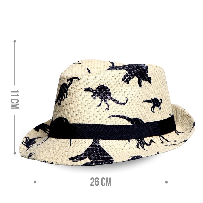 Панама детская соломенная для мальчика «Динозаврики», р-р 52-54 Панама детская соломенная для мальчика «Динозаврики», р-р 52-54