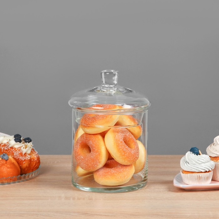 Ваза  Ваза "Трубка 146" Падерборн с крышкой малая  d-14см, h-15см (с крышкой h-20см) V-2,5л прозрачная 113