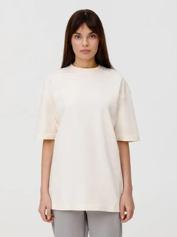 Футболка оверсайз унисекс Sideline, молочно-белая, размер M/L