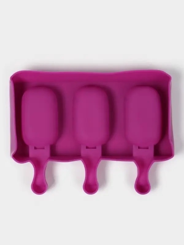 Форма для мороженого &laquo;Эскимо волна&raquo;, силикон, 19.4&times;13 см, 3 ячейки (7&times;4 см), МИКС