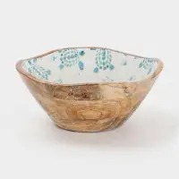 Салатник &laquo;Черепаха и цветы&raquo;, 23&times;23&times;10.5 см, дерево манго