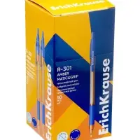 Ручка шариковая автоматическая ErichKrause R-301 Matic&Grip Amber, узел 0.7 мм, синяя, резиновый упор