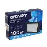 Прожектор светодиодный СТАРТ, 100 Вт, 8500 Лм, 6500К, IP65, чёрный