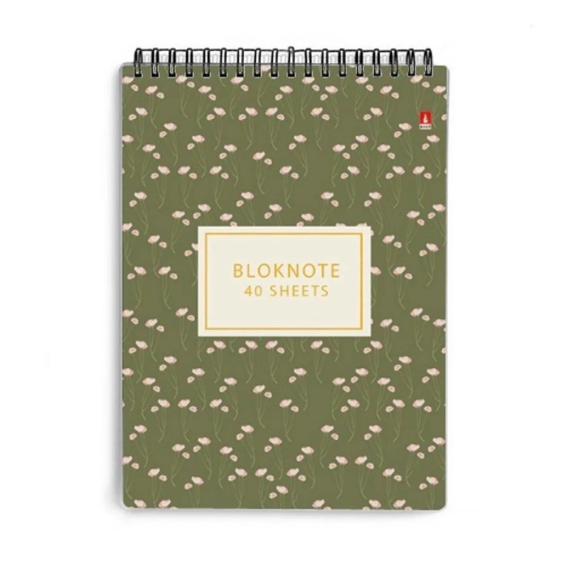 Блокнот А6,40л,клетка,гребень ЦВЕТЫ.ПАТТЕРН 3-40-252 в ассорт