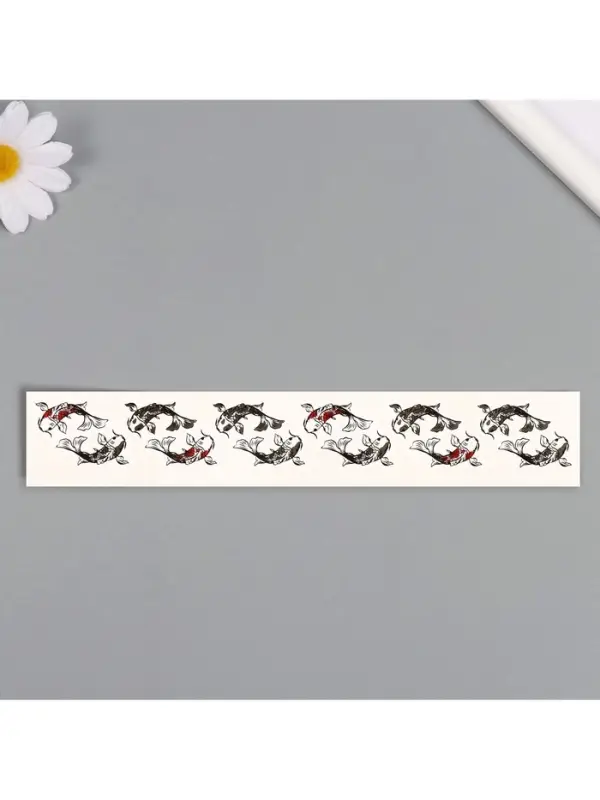 Переводная тату на тело чёрно-красная «Браслет. Рыбы Кои», 20×3 см Переводная тату на тело чёрно-красная «Браслет. Рыбы Кои», 20×3 см