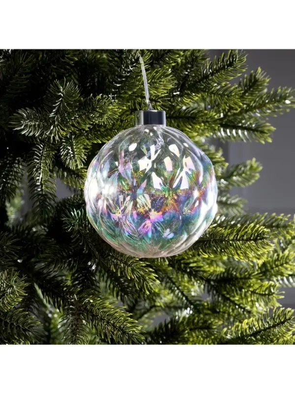 Ёлочная игрушка светодиодная &laquo;Шар&raquo;, d=12 см, 12 LED, от батареек ААх2, свечение тёплое белое