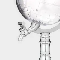 Башня пивная с воронкой &laquo;Земной шар&raquo;, 1.9 л, пластик, серебристая