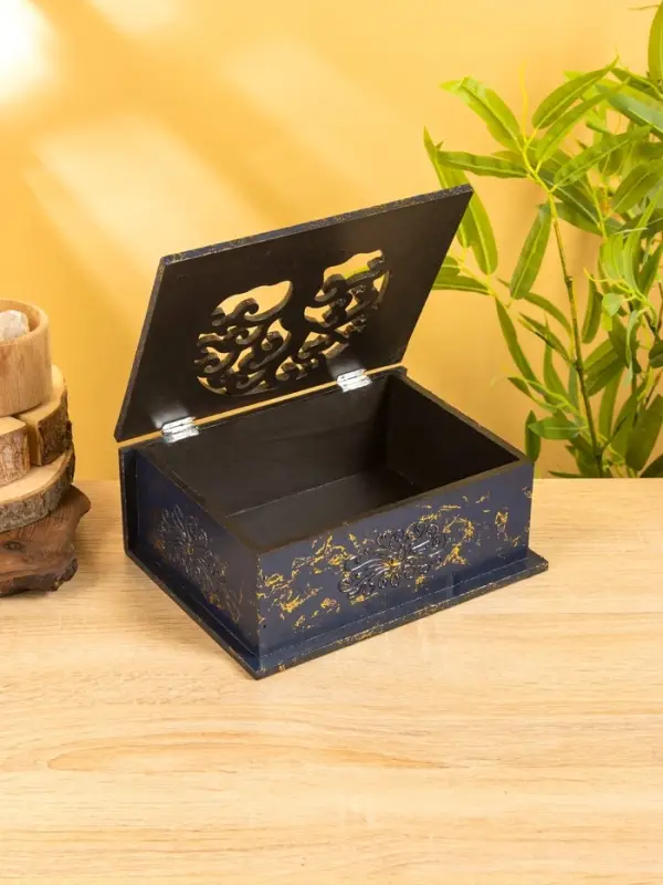 Шкатулка "Древо" 24х18х9 см, МДФ, цв. синий