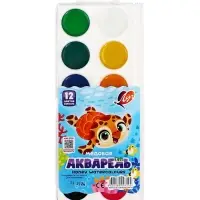 Краски акварельные &laquo;Луч. ZOO&raquo;, 12 цветов, без кисти