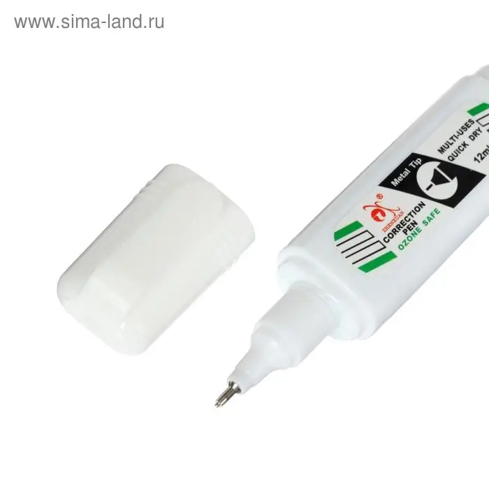 Корректор-карандаш 12 мл., металлический наконечник, на основе растворителя Корректор-карандаш 12 мл., металлический наконечник, на основе растворителя