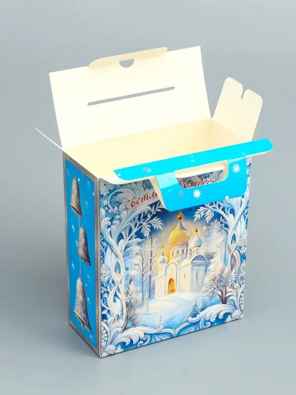 Подарочная новогодняя коробка «Рождественский звон», 15.5×7×19 см Подарочная новогодняя коробка «Рождественский звон», 15.5×7×19 см