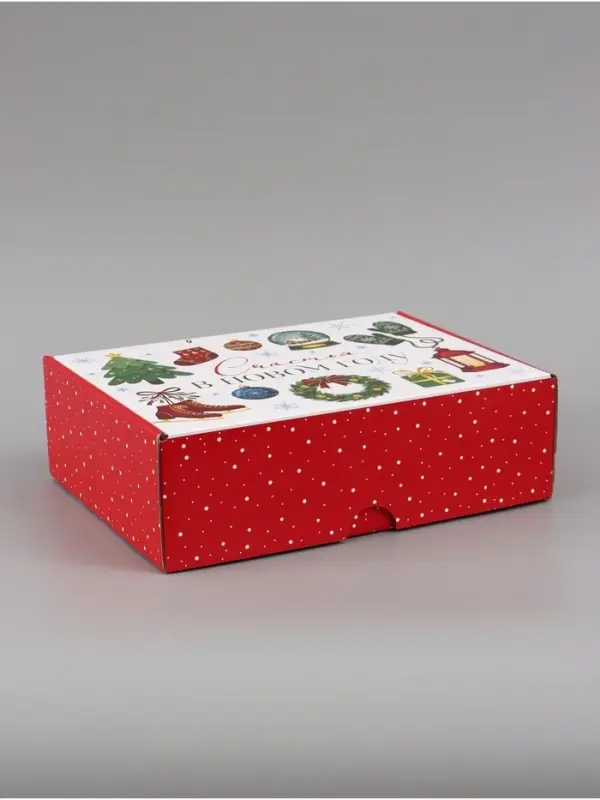 Коробка подарочная, самосборная &laquo;Счастливого Нового года&raquo;,30.7&times;22&times;9.5 см