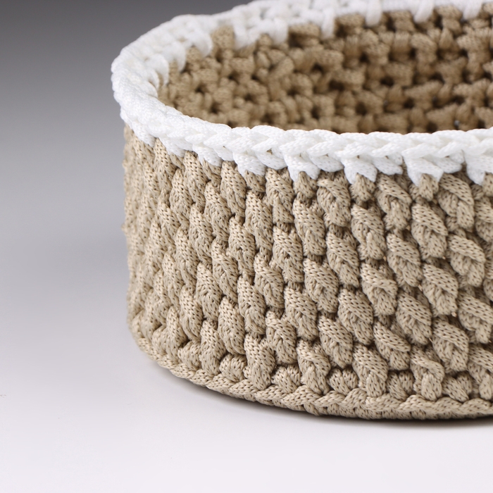 Набор вязанных корзин, 3 шт, полиэфирное волокно, оливковый Набор вязанных корзин, 3 шт, полиэфирное волокно, оливковый