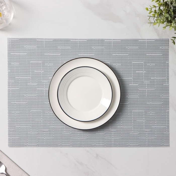 Салфетки сервировочные на стол Доляна «Шер», 4 шт, 30×45 см, цвет серый