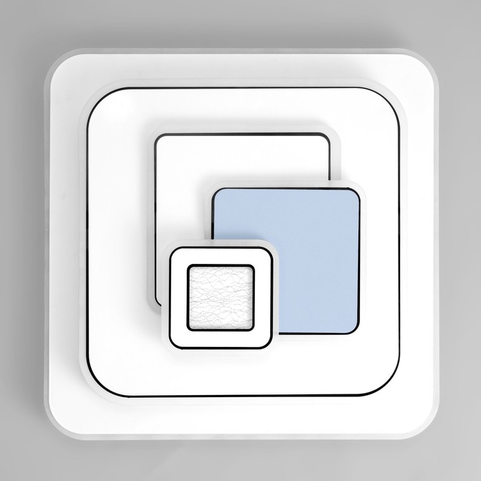 Люстра с ПДУ Люстра с ПДУ "Квадраты" LED 160Вт чёрный-белый-голубой 49х49х10 см