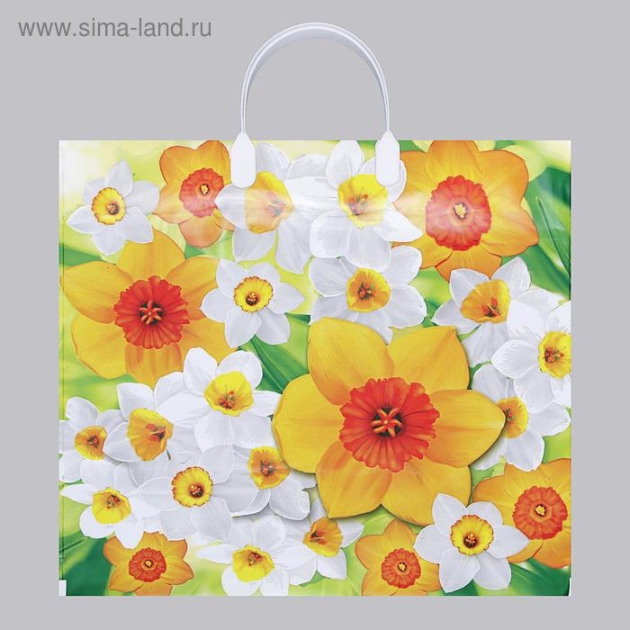 Пакет  Пакет "Нарцисс", полиэтиленовый с пластиковой ручкой, 80 мкм 37 х 34 см
