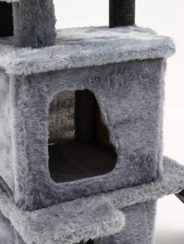 Домик для кошек с когтеточкой, 33&times;40&times;103 см, квадратный, ковролин, серый