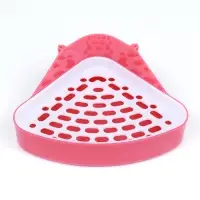 Туалет для кроликов и хорьков, 24&times;18&times;11 см, угловой, пластик, красный