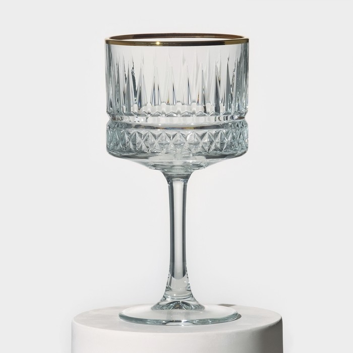 Набор стеклянных фужеров Elysia, 500 мл, 4 шт, с золотой каймой Набор стеклянных фужеров Elysia, 500 мл, 4 шт, с золотой каймой