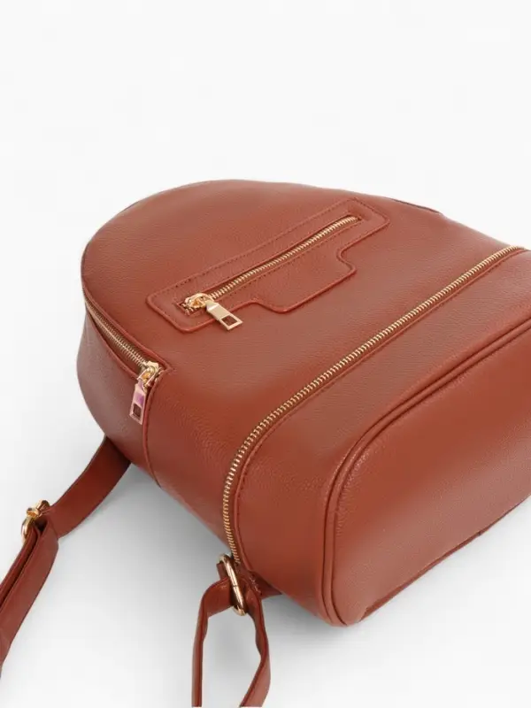 Рюкзак женский на молнии, с карманом, размер 27&times;13.5&times;33 см, коричневый