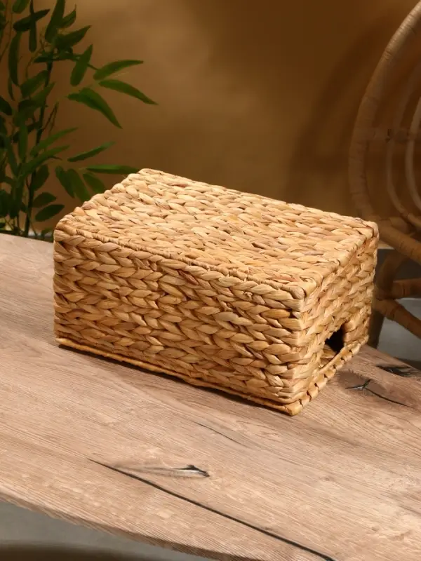 Корзинка прямоугольная с крышкой, 33×22×14 см, водный гиацинт Корзинка прямоугольная с крышкой, 33×22×14 см, водный гиацинт