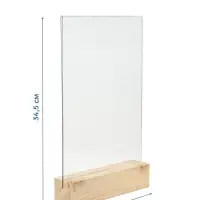 Тейбл-тент А4, оргстекло 2 мм, на деревянной подставке, 21&times;5&times;34.5 см
