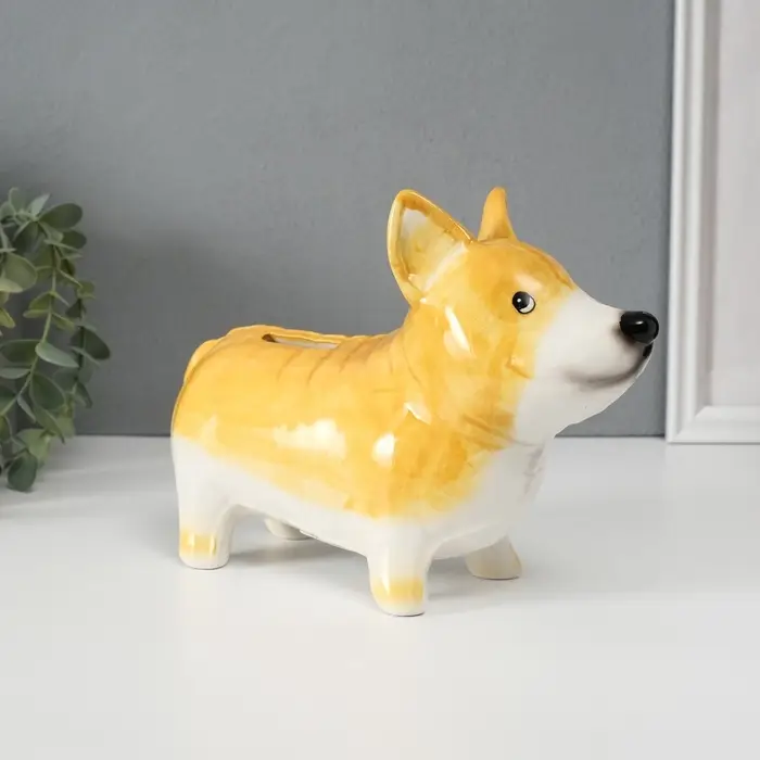 Копилка для денег &laquo;Корги-шарик&raquo;, керамика, 8.2&times;23.4&times;15.7 см