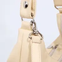 Сумка - мешок женская на молнии, 26&times;10&times;26 см, бежевая