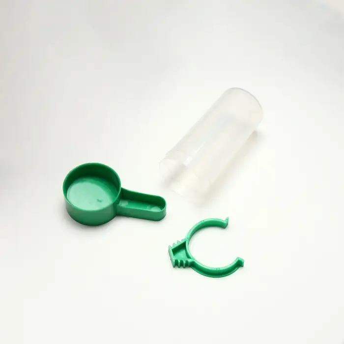 Поилка-кормушка для птиц, 140 мл, 4&times;12 см, пластик, зелёная