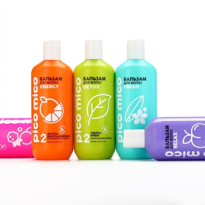 Бальзам для волос с маслом кокоса и жожоба, мега-укрепление, 400 мл, PICO MICO Бальзам для волос с маслом кокоса и жожоба, мега-укрепление, 400 мл, PICO MICO