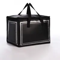 Термосумка на молнии &laquo;Стиль&raquo;, 14 л, 30&times;22&times;22 см, чёрная