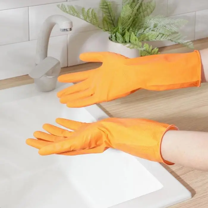 Перчатки хозяйственные Доляна, размер M, латексные, цвет МИКС Перчатки хозяйственные Доляна, размер M, латексные, цвет МИКС