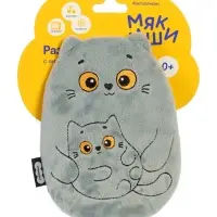 Мягкая игрушка - грелка &laquo;Кошка с котёнком&raquo;, с вишнёвыми косточками, 17 см