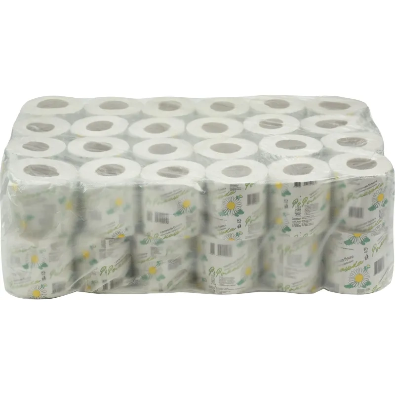 Бумага туалетная ОСТРОВСКАЯ Ромашка 1сл втулка серая 26м 48рул/уп