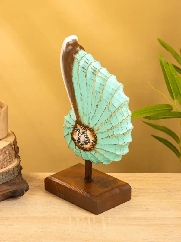 Набор сувенирный "Раковины" дерево (h - 35.30 и 25 см), цв. бирюзовый