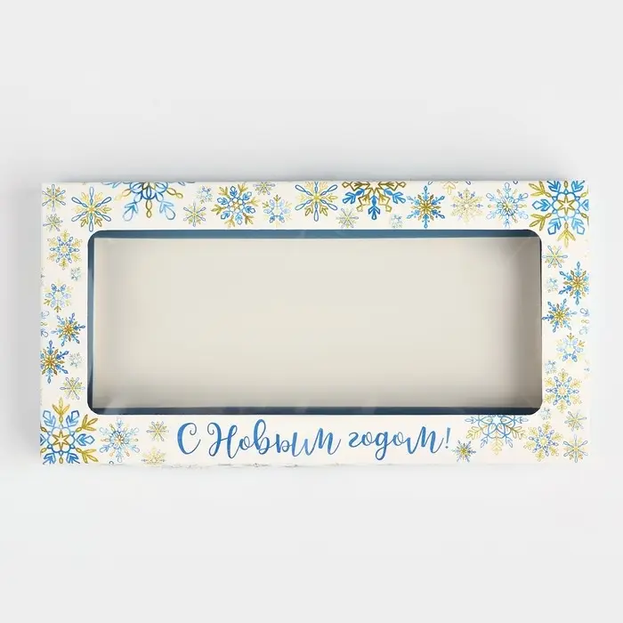 Коробка для шоколада «Снежинки», с окном, 9.4 х 1.7 х 18.4 см Коробка для шоколада «Снежинки», с окном, 9.4 х 1.7 х 18.4 см